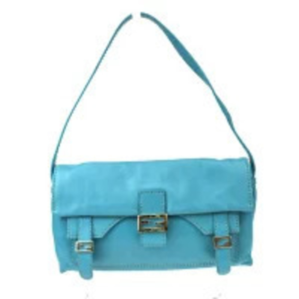 Fendi Shoulder Bag Blue Leather